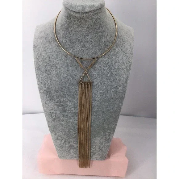 Iandry Fashion Matchstick Collar Necklace Gold Tone - Picture 5 of 10